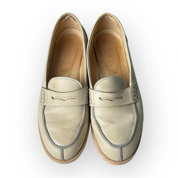 TOD’S Leather Penny Loafers Driving Shoes 34 - Picture 4 of 9